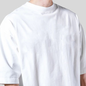 T-shirt imprimé vert 100 % coton à manches courtes et col rond pour homme, coupe oversize, décontracté, en jersey tricoté, design uni, logo frontal, épais - Product Image 5