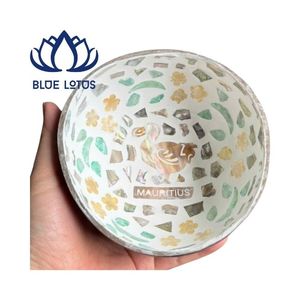Tazón de Coco con Mosaico de Perlas Hecho a Mano en Vietnam, Ecológico, Diseño Clásico, Apto para Lavavajillas, para Decoración del Hogar - Product Image 1