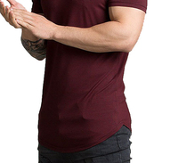 T-shirts d'été pour hommes, couleur unie, col en V, manches courtes, coupe ample, faible MOQ, respirant, 100% coton