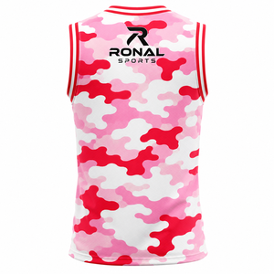 RONAL SPORTS Camouflage Basketball Jersey Sleeveless Quick Dry Polyester <b>Tank</b> Top Unisex Adult All Seasons In Best Sale - Product Image 2
