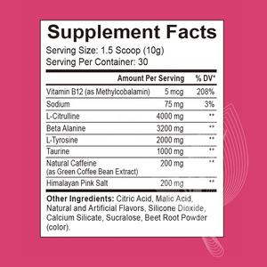 ผงพรีเวิร์คเอาท์ OEM/ODM, อะมิโนเอนเนอร์จี, อาหารเสริมเพิ่มความทนทานพร้อมคาเฟอีน, แอล-เธานีน, บีต้า-อะลานีน, แอล-ซิทรูลีน - Product Image 6