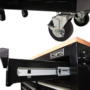 ลิ้นชักตู้เก็บเครื่องมือ10ลิ้นชักสำหรับโรงรถและเวิร์คช้อปโต๊ะทำงานท็อปไม้ปรับแต่งได้ - Product Image 6