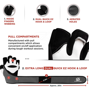 Leather Made Weight Lifting <b>Gloves</b> <b>Grips</b> Palm Protective <b>With</b> Wrist Wraps For Gym Fitness Workout Exercise Weight Lifting <b>Gloves</b> - Product Image 3