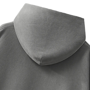 Sweat-shirt ample lavé de haute qualité, coupe courte, en molleton, avec logo personnalisé pour homme, à capuche, pour l'automne et l'hiver, uni, teint - Product Image 5