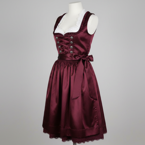 Vestido Dirndl Informal Transpirable de Alta Calidad para Mujer, Nuevo, Estilo Oktoberfest, Bordado Alemán, Liso, Teñido, Hasta la Rodilla, Sin Mangas - Product Image 4