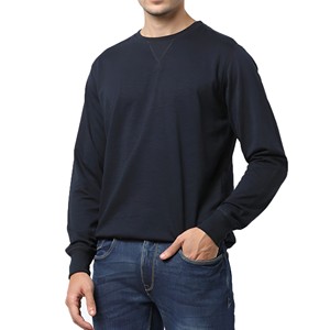 Sudadera de Cuello Redondo para Hombre, Color Sólido, Informal, de Punto, de Algodón, Corte Regular, para Otoño - Product Image 1