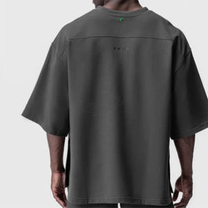 T-shirts de luxe de qualité supérieure pour hommes, broderie personnalisée, tissu éponge 260 grammes, fabricant sur mesure - Product Image 3