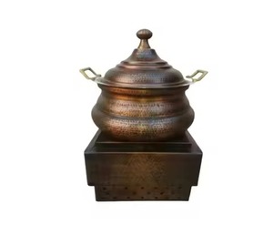 Marmite à fondue moderne de luxe personnalisée en métal avec couvercle, bol décoratif pour servir les aliments sur la table - Product Image 4