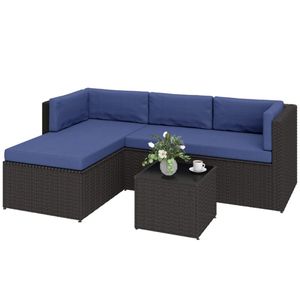 Conjunto de Muebles de Terraza Azul Marino de 3 Piezas, Conjunto de Muebles de Jardín para Patio Exterior - Product Image 5