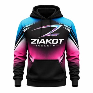 Impression personnalisée cousu sur mesure Aqua rose-blanc Football Pullover Sweat à capuche - Product Image 1