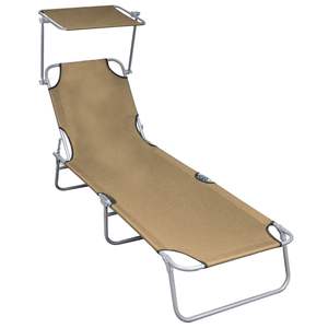 Chaise longue taupe pour une relaxation confortable en plein air - Product Image 1