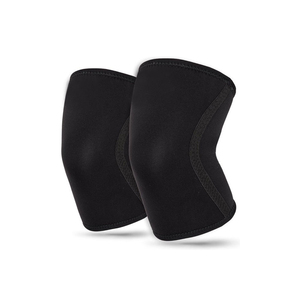 Genouillères élastiques noires, design uni, équipement de soutien et de compression pour hommes - Product Image 2