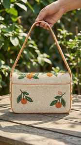 Bolso de Mujer MSR Hecho a Mano con Cuentas, Diseño de Flor Cítrica, Estilo Bohemio, Ecológico y Ligero, para Bodas/Fiestas/Uso Diario - Product Image 2