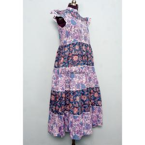 Robe longue décontractée élégante pour femme, coupe ample, style simple, boutonnage simple, en coton imprimé floral, respirante et naturelle, vente en gros - Product Image 4