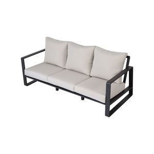 Set di Mobili da Giardino Tino Tino YB15052, Divano a Tre Posti Marrone Chiaro con Tavolino Rettangolare e Cuscini - Product Image 2