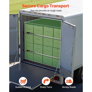 Barra di Carico Regolabile in Acciaio Resistente da 89-104 Pollici con Piedini Antiscivolo, Stabilizzatore a Cricchetto per Carichi di Camion - Product Image 6
