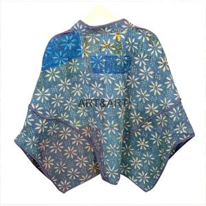 Handmade Vintage Autumn New Arrival Women's Cotton Designer Kantha <b>Jacket</b> <b>Short</b> Multi Color Ethnic Style Open Closure - Product Image 4