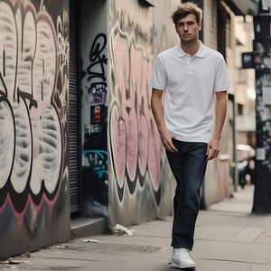 Vente en gros de polos personnalisés en coton avec logo brodé T-shirts polos de golf unis de haute qualité polos personnalisés pour hommes grande taille - Product Image 2