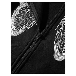 Sudadera con Capucha Oversize para Hombre, con Pedrería de Mariposa, Tejida, Estilo Urbano, para Otoño - Product Image 5