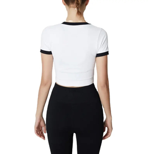 Top corto sin mangas de algodón acanalado para mujer, estilo camiseta, suave, elástico, ajustado, para verano, color personalizado, informal - Product Image 2