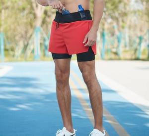 Men's High Street Double <b>Layer</b> Breathable Eco-Friendly Polyester/Mesh Fitness Gym Training Sports Shorts Quick Dry Workout - Product Image 4