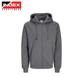 Sudadera con Capucha Gris para Hombre INDEX SPORTSWEAR, 100% Algodón Felpa, Cierre de Cremallera, Corte Regular, para Otoño - Product Image 1