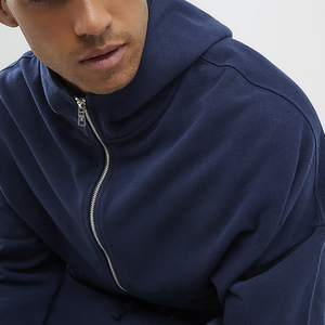 Sweat à capuche zippé gris pour homme, coupe classique, couleur unie, décontracté, pour l'automne, écologique, respirant, tissé, 100% coton, Beazer Sports - Product Image 5