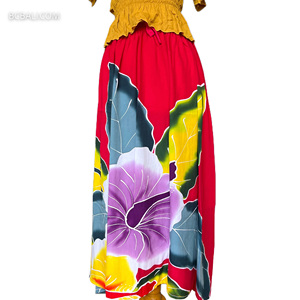 Jupe en rayonne peinte à la main Nouveau design Floral fabriqué à Bali par un artisan balinais Rayonne de haute qualité pour les femmes - Product Image 4