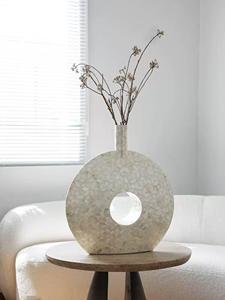 Jardinière en métal avec incrustation de os, faite à la main, de forme ronde, style minimaliste, pour la décoration de la maison, produit de luxe, exportations en gros - Product Image 3