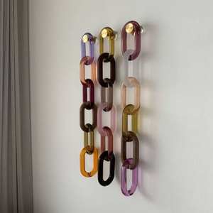 Samihandicraft Precio de Fábrica al por Mayor Cadena de Pared de Resina Brillante Colorida Barata Estilo Hip Hop Joyería Acrílica de Color en Contraste - Product Image 3