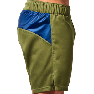 Men's Olive Green Solid Color Board Shorts Quick Dry <b>Elastic</b> Waist Mid Rise Casual Swimwear Short Shorts with Side Stripe - Product Image 3