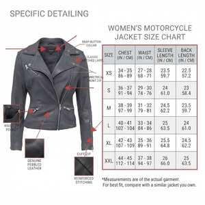 Veste en cuir véritable pour femmes, style motard, logo personnalisé, coupe ajustée, noire, fabricant de vestes en cuir pour moto - Product Image 5