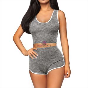 Conjunto Deportivo de Dos Piezas para Mujer, Transpirable, con Logotipo Frontal, Cintura Alta Elástica, para Yoga, Fitness, Casual, Spandex/Nylon - Product Image 3