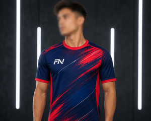 FN Herren Fußballtrikot Kurzarm Rundhals Sublimationsdruck Feuchtigkeitsableitend Athletische Passform Für Alle Jahreszeiten Polyester Sportbekleidung - Product Image 1