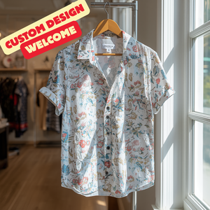 Button Printed Short Sleeve <b>Shirt</b> Casual Fashion Top with OEM ODM Customization - Product Image 2
