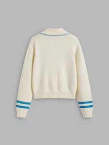 Varsity College Style Knit Sweater Heavy Soft Yarn Pullover <b>Top</b> - High Quality Solid Color Ladies Thermal Jumper 2026 breathable - Product Image 2