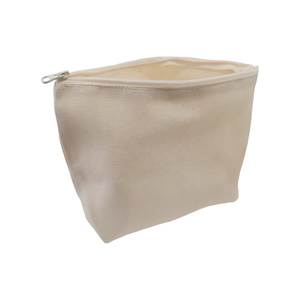 Bolsa de cosméticos pequeña de maquillaje ecológica personalizada, lona de algodón liso reciclado, logotipo impreso, cremallera, carta de moda personalizada - Product Image 6