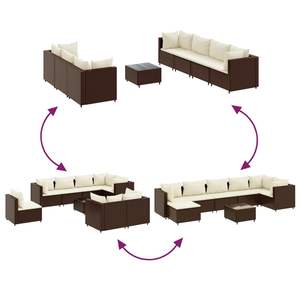 Ensemble de 7 meubles de jardin en crème et brun pour patio - Product Image 6