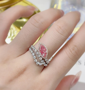 Luxury Women 18K <b>Gold</b> Morganite <b>Cocktail</b> <b>Ring</b> Marquise Cut Engagement Fine Jewelry - Product Image 3