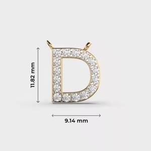 Gold Letter Pendant with Diamond Alphabet D Initial <b>Charm</b> Personalized Jewelry for Women - Product Image 2