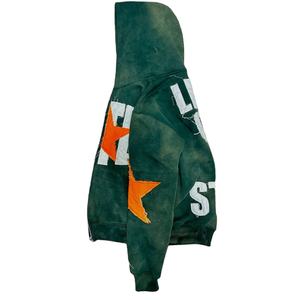 Sudadera con capucha de invierno para hombre, de corte regular, de tejido grueso, con lavado ácido personalizado, logotipo bordado, estilo vintage desgastado, con cremallera, marca privada - Product Image 3