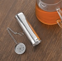 Colador de Té Extra Fino de Acero Inoxidable, Filtro de Té Apto para Botellas y Aberturas de Botellas con Cadena