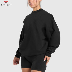 High Quality Solid Color Women's Streetwear Autumn Pullover Sweatshirt with Custom Logo Breathable Crewneck Design - Product Image 3