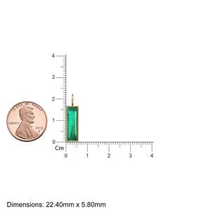 Colgante de Oro Sólido Amarillo de 14k con Esmeralda de 2.50ct, Corte Baguette, Piedra de Nacimiento de Mayo, Joyería Fina con Engaste de Bisel - Product Image 2