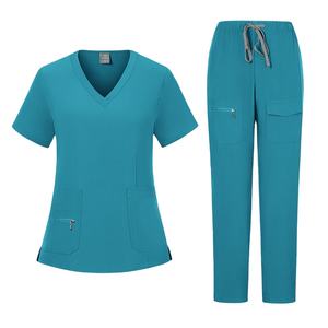 Tenue d'hôpital OEM unisexe en mélange de coton pour clinique, médecin, détection d'aiguilles, dentaire, manches courtes, uniforme d'infirmière - Product Image 1