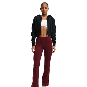 Hoodies crop top d'hiver 100% Coton Polaire pour Femme, Coupe ajustée, Style Streetwear, avec fermeture éclair et cordon de serrage, Confortables, Vente en gros personnalisée - Product Image 2