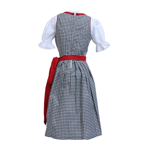 Robe traditionnelle Dirndl pour femme, tenue folklorique alpine, avec corsage ajusté, jupe ample, tablier et chemisier, ensemble pour festivals, mariages et fêtes - Product Image 4