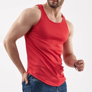 Débardeur Homme Rouge Sans Manches Col Rond Rayé Tricoté Décontracté Respirant Fitness 100% Polyester – Collection 2026 (Vente en Gros) - Product Image 3