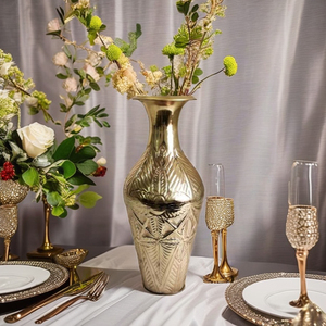 Wholesale Modern Handmade Gold Finish Brass/Copper Flower Vase Centerpiece for Wedding Table <b>Decoration</b> - Product Image 1