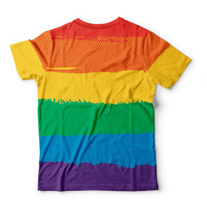 Wholesale Custom 3D Rainbow Striped T <b>Shirt</b> Sublimation Polyester LGBT <b>Pride</b> Colorful Graphic Tee Summer Wear Sublimation <b>Shirts</b> - Product Image 2